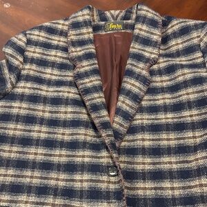 David Paul New York Men's Plaid Jacket - Blue and Brown